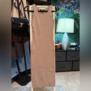 Hera Collection Ribbed Tank Dress - Taupe